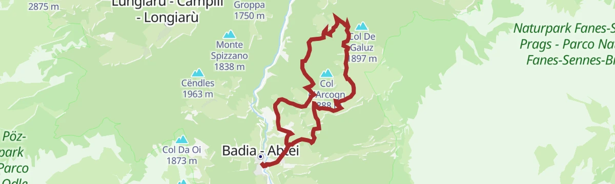 Route map: From Badia through the Armentara meadows